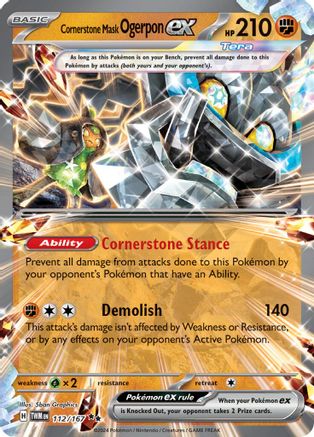 Cornerstone Mask Ogerpon ex 112/167 - SV06 Twilight Masquerade Holofoil - for just $0.43! 
