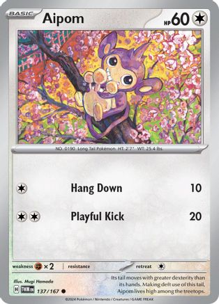 Aipom 137/167 - SV06 Twilight Masquerade - for just $0.05! 