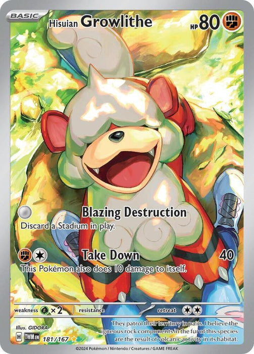 Hisuian Growlithe (181/167) [Scarlet & Violet: Twilight Masquerade] - for just $13.75! 