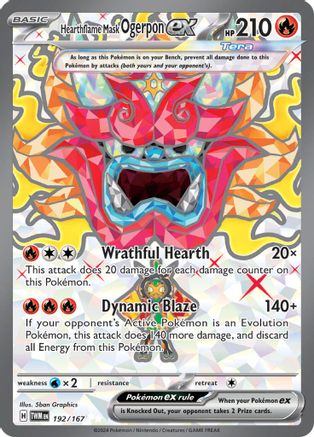 Hearthflame Mask Ogerpon ex 192/167 - SV06 Twilight Masquerade Holofoil - for just $1.35! 