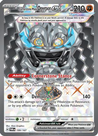 Cornerstone Mask Ogerpon ex 199/167 - SV06 Twilight Masquerade Holofoil - for just $3! 