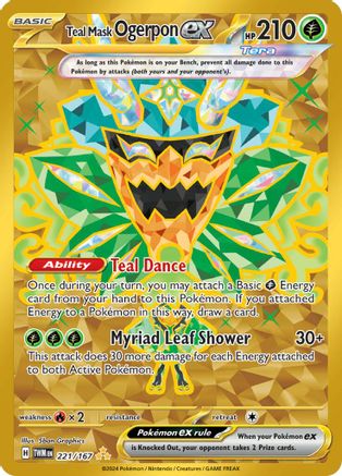 Teal Mask Ogerpon ex 221/167 - SV06 Twilight Masquerade Holofoil - for just $5.23! 
