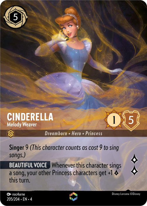 Cinderella - Melody Weaver (Enchanted) (205/204) [Ursula's Return] - Just $26.95! Shop now at Retro Gaming of Denver