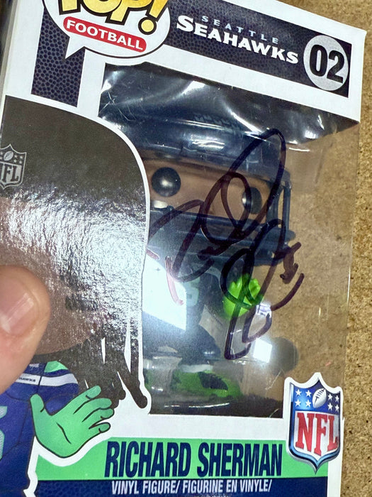 Richard Sherman Signed NFL Seattle Seahawks Vaulted Funko Pop! #02 With JSA COA - for just $275! 