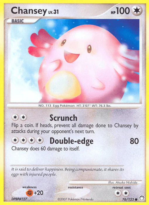 Chansey (76/123) [Diamond & Pearl: Mysterious Treasures] - for just $0.40! 