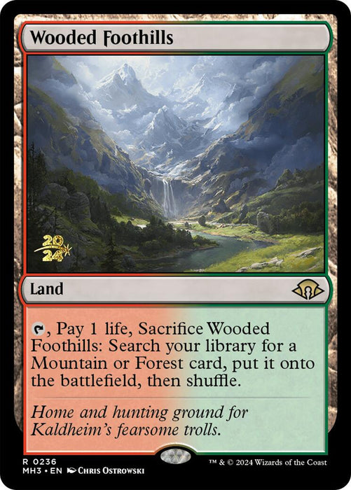 Wooded Foothills [Modern Horizons 3 Prerelease Promos] - Just $9.75! Shop now at Retro Gaming of Denver