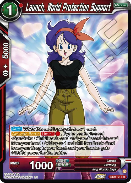 Launch, World Protection Support (BT25-018) [Legend of the Dragon Balls] - for just $0.10! 