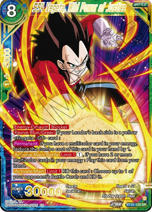SS4 Vegeta, Wild Power of Justice (BT25-133) [Legend of the Dragon Balls] - for just $1.65! 