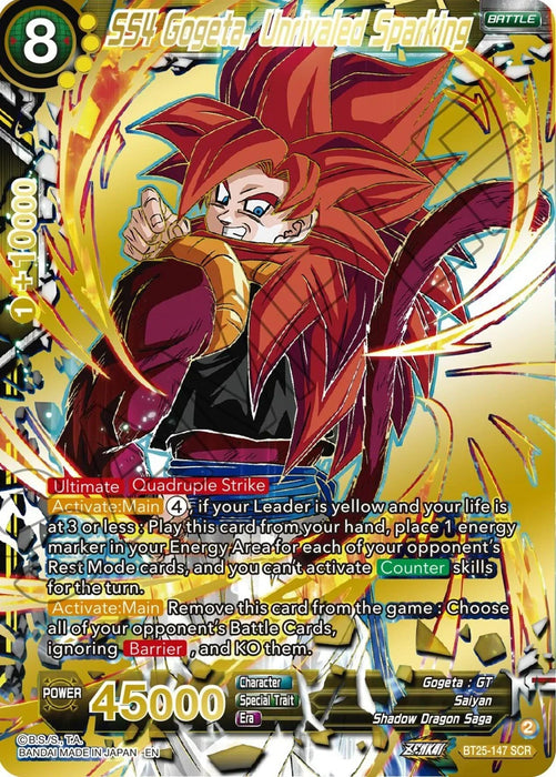 SS4 Gogeta, Unrivaled Sparking (BT25-147) [Legend of the Dragon Balls] - for just $175.75! 