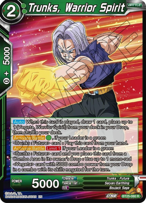 Trunks, Warrior Spirit (BT25-080) [Legend of the Dragon Balls] - for just $0.10! 
