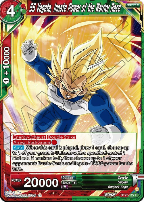 SS Vegeta, Innate Power of the Warrior Race (BT25-127) [Legend of the Dragon Balls] - for just $0.10! 