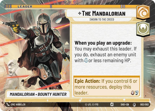 The Mandalorian - Sworn To The Creed (Hyperspace) (Prerelease Promos) (002/002) [Shadows of the Galaxy Promos] - for just $0.25! 