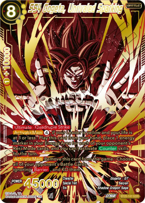 SS4 Gogeta, Unrivaled Sparking (GDR) (BT25-147) [Legend of the Dragon Balls] - for just $493.90! 