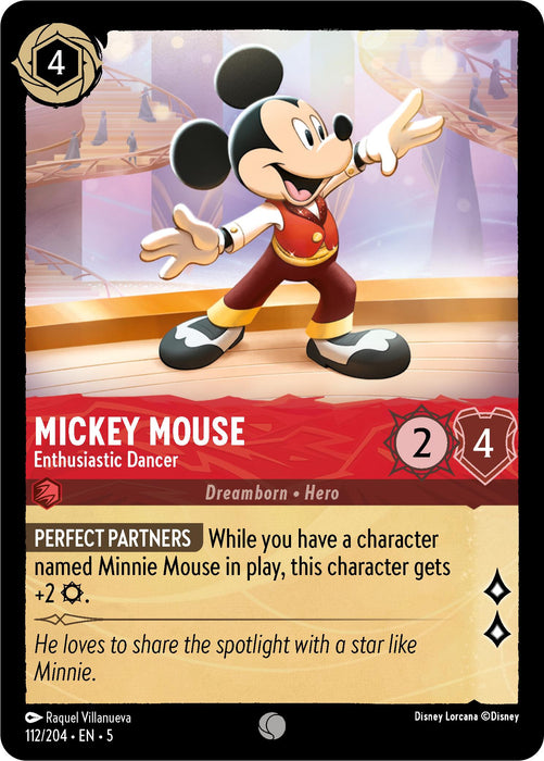 Mickey Mouse - Enthusiastic Dancer (112/204) [Shimmering Skies] - Just $0.03! Shop now at Retro Gaming of Denver