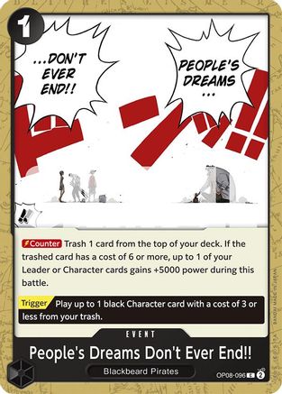 People's Dreams Don't Ever End!! (OP08-096) - Two Legends - for just $0.05! 
