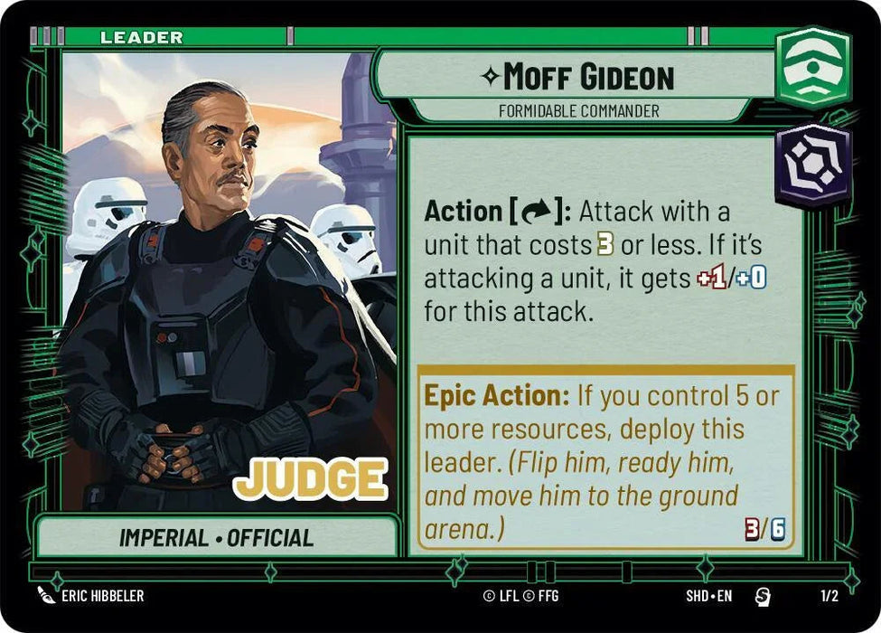 Moff Gideon - Formidable Commander (Judge Promo) (1/2) [Shadows of the Galaxy Promos] - for just $0.35! 