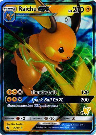 Raichu GX (20/68) (Pikachu Stamp #60) [Battle Academy 2020] - for just $1.15! 
