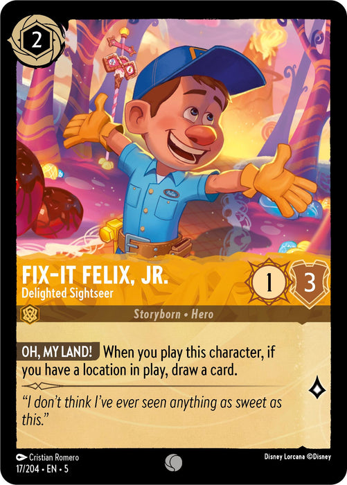 Fix-It Felix, Jr. - Delighted Sightseer (17/204) [Shimmering Skies] - Just $0.05! Shop now at Retro Gaming of Denver