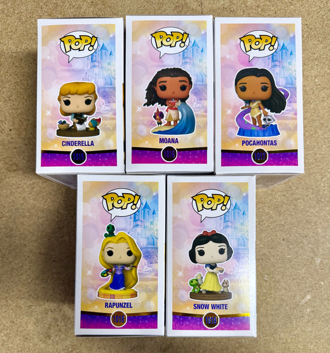 Funko Pop! Disney Ultimate Princess Moana, Snow White, Rapunzel, Cinderella & Pocahontas Complete Set Of 5 - for just $50! 