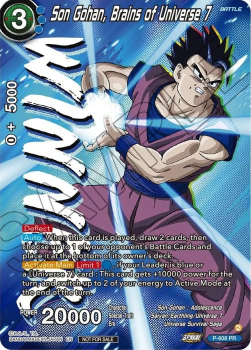 Son Gohan, Brains of Universe 7 (Tournament Pack Vol. 8) (Winner) (P-608) [Promotion Cards] - for just $2.80! 