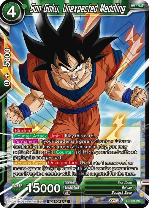 Son Goku, Unexpected Meddling (Tournament Pack Vol. 8) (P-609) [Promotion Cards] - for just $0.35! 
