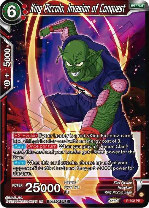 King Piccolo, Invasion of Conquest (Tournament Pack Vol. 8) (P-602) [Promotion Cards] - for just $0.15! 
