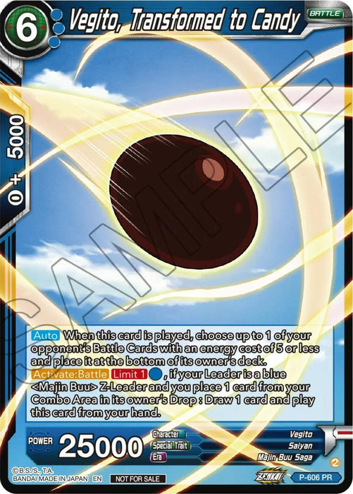 Vegito, Transformed to Candy (Tournament Pack Vol. 8) (P-606) [Promotion Cards] - for just $0.20! 
