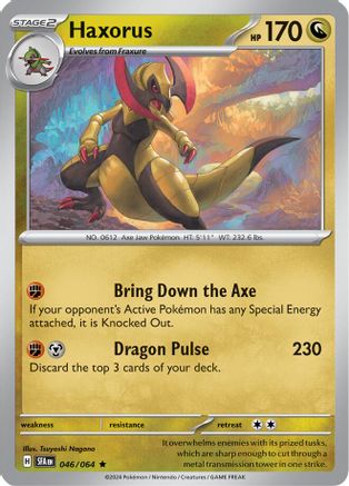 Haxorus 046/064 - SV Shrouded Fable Holofoil - for just $0.08! 