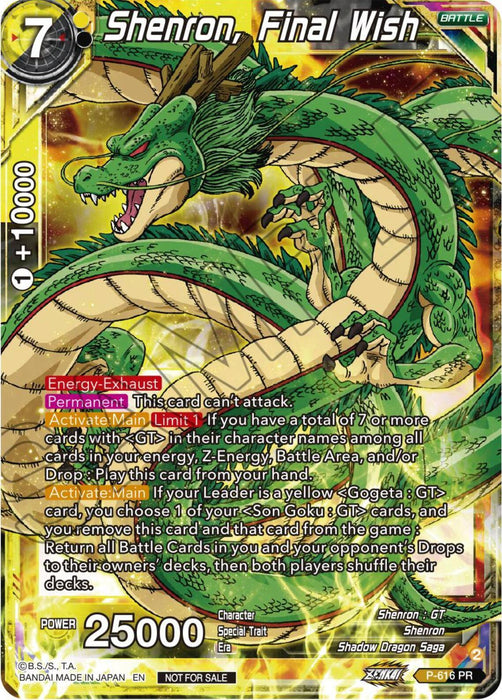 Shenron, Final Wish (Tournament Pack Vol. 8) (P-616) [Promotion Cards] - for just $4! 