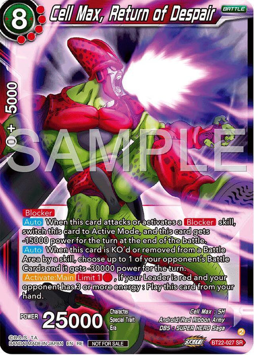 Cell Max, Return of Despair (Deluxe Pack 2024 Vol.2) (BT22-027) [Promotion Cards] - for just $0.15! 