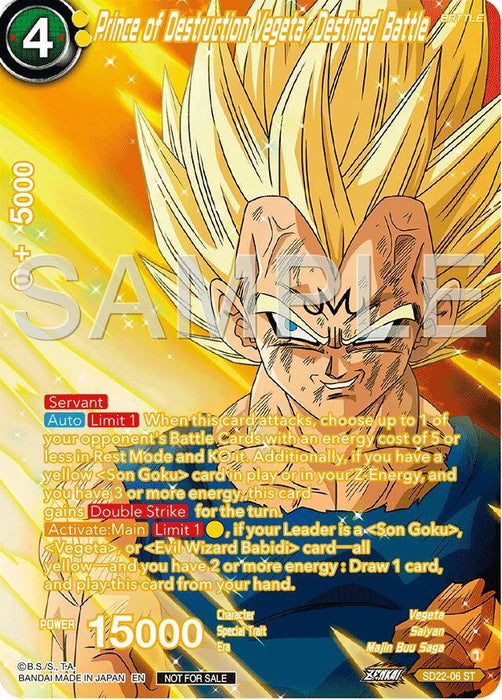 Prince of Destruction Vegeta, Destined Battle (Premium Alt-Art Card Set 2024 Vol.2) (SD22-06) [Promotion Cards] - for just $80! 