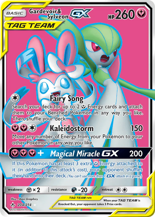 Gardevoir & Sylveon GX (204/214) [Sun & Moon: Unbroken Bonds] - for just $37.50! 