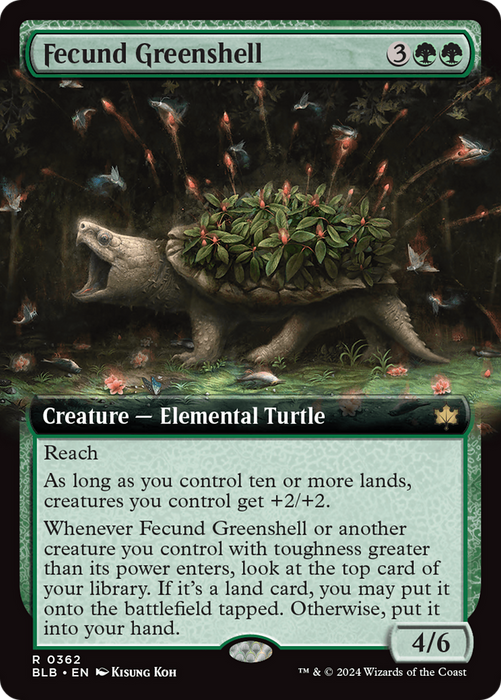 Fecund Greenshell (BLB-362) - Bloomburrow: (Extended Art) - for just $0.39! 