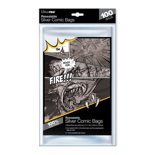 Ultra PRO: Comic Bags - Resealable Silver Age Size (7-1/4" X 10-1/2" / 100-Pack) - for just $0! 