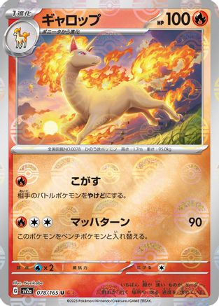 Rapidash (Poke Ball Pattern) (078/165) - SV2a Pokemon Card 151 Holofoil - for just $0! 