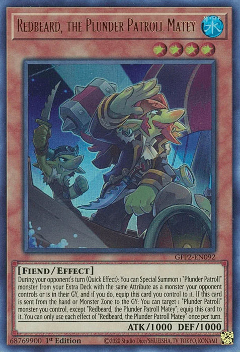 Redbeard, the Plunder Patroll Matey [GFP2-EN092] Ultra Rare - for just $0.10! 
