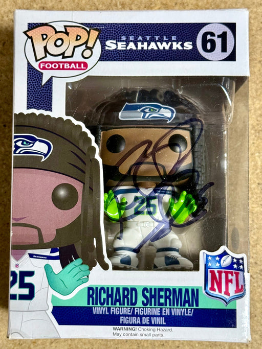 Richard Sherman Signed NFL Seattle Seahawks Vaulted Funko Pop! #61 With JSA COA - for just $275! 