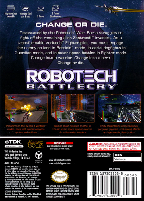 Robotech Battlecry – GameCube (GC) - for just $13.99! 