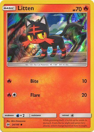 Litten (24/149) (Water Web Holo) [Sun & Moon: Base Set] - for just $0.80! 