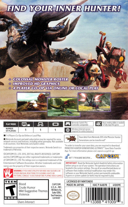 Monster Hunter: Generations Ultimate – Nintendo Switch (NS) - for just $0! 