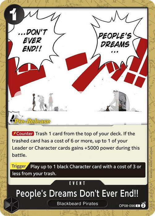 People's Dreams Don't Ever End!! [Two Legends Pre-Release Cards] - for just $0.85! 