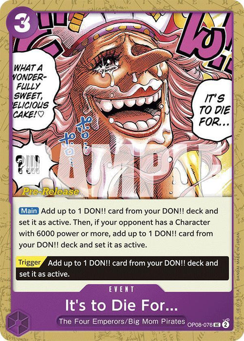 It's to Die For [Two Legends Pre-Release Cards] - for just $1.55! 