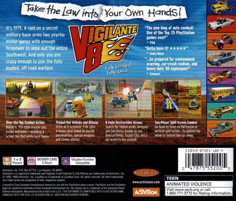 Vigilante 8 [Greatest Hits] – PlayStation 1 (PS1) - for just $22.99! 