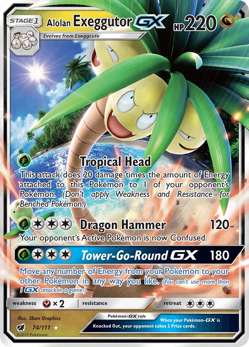 Alolan Exeggutor GX (74/111) [Sun & Moon: Crimson Invasion] - for just $1.05! 