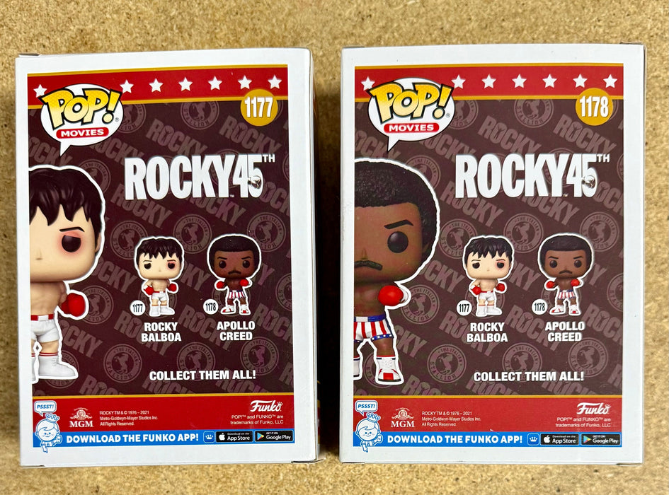 Funko Pop! Movies Rocky Balboa #1177 & Apollo Creed #1178 45th Anniversary Set Of 2 - for just $30! 