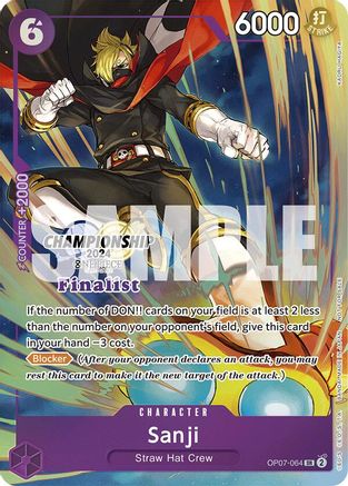 Sanji (Championship 2024 Finalist Card Set) (OP07-064) - One Piece Promotion Cards Foil - for just $224.70! 