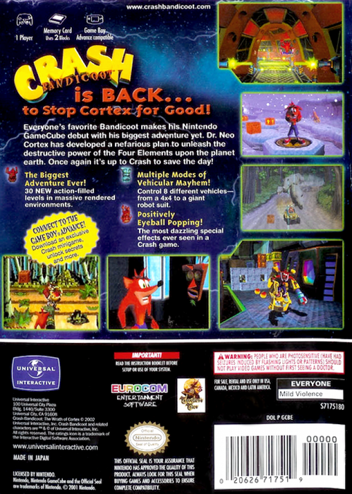 Crash Bandicoot: The Wrath of Cortex – GameCube (GC) - for just $0! 