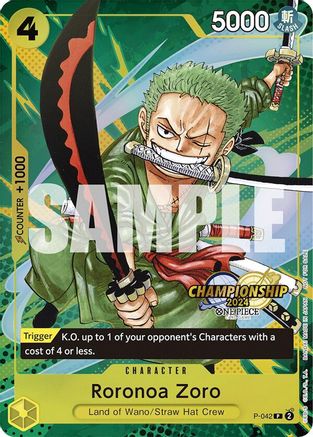 Roronoa Zoro (CS 2024 Event Pack) (P-042) - One Piece Promotion Cards Foil - for just $61.73! 