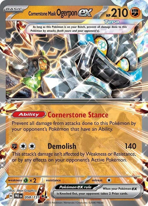 Cornerstone Mask Ogerpon ex (058/131) [Scarlet & Violet: Prismatic Evolutions] - for just $0.40! 