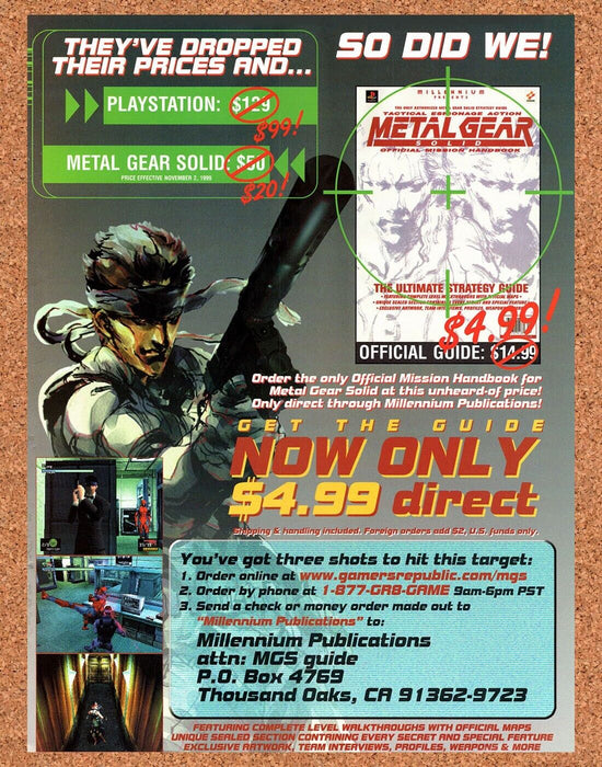 2000 Metal Gear Solid PS1 Original Strategy Guide Ad v1 - for just $18.49! 